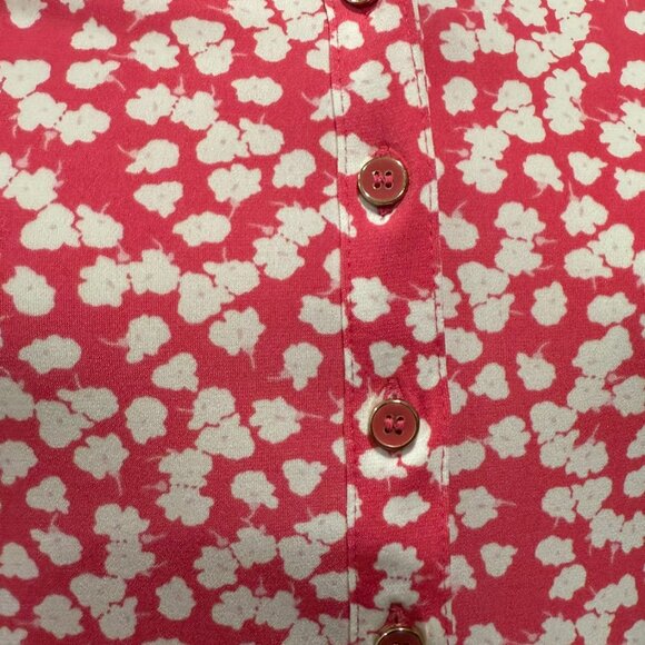 Charter Club Women's Pink Floral 4-Button Cap Sleeve Performance Polo, Size S‎ - Picture 4 of 7